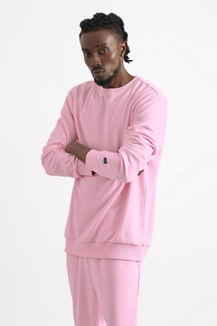 Pink color oversized sweatshirt or hoodie without cap