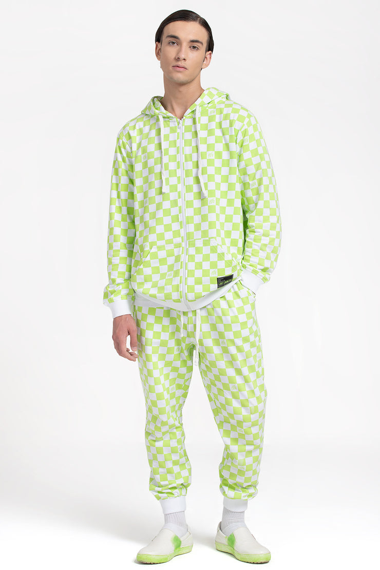 Green Checkerboard sweat pant LOST LOCALITY