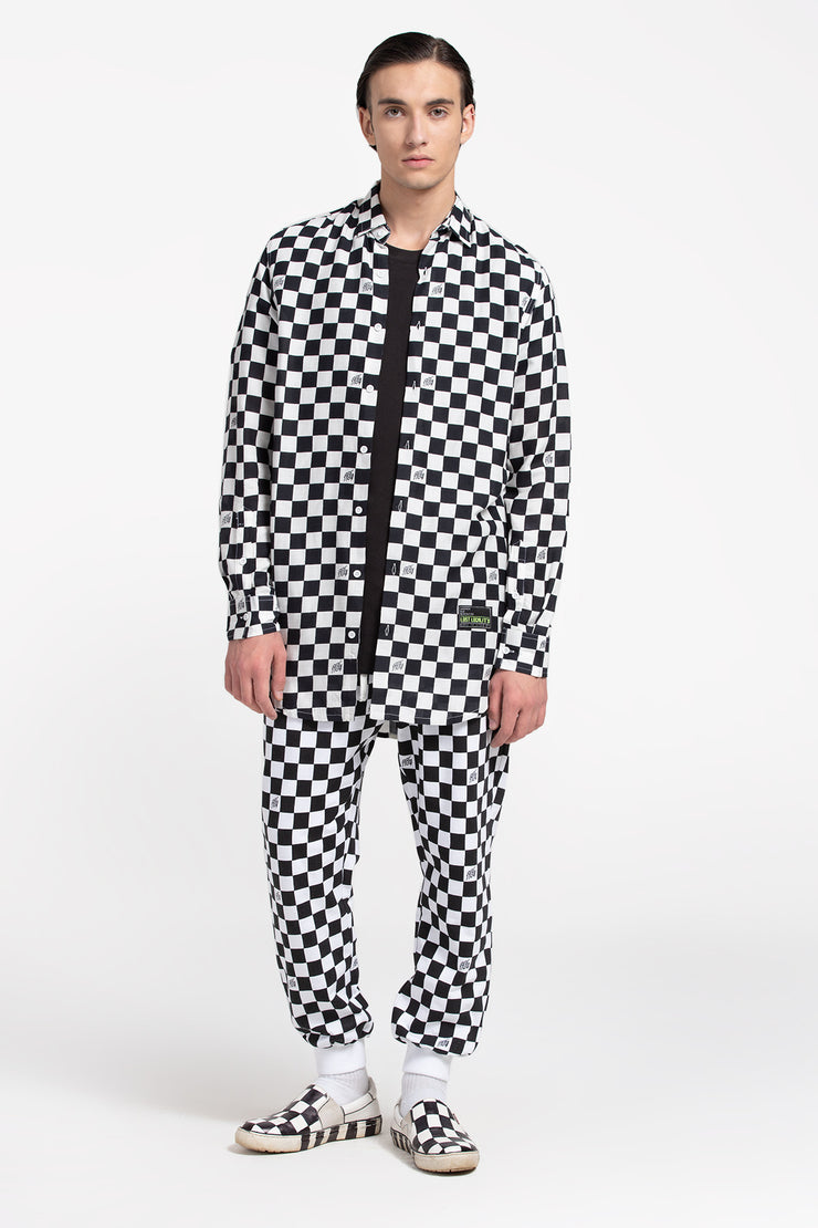 White-Black Checkerboard sweatpant