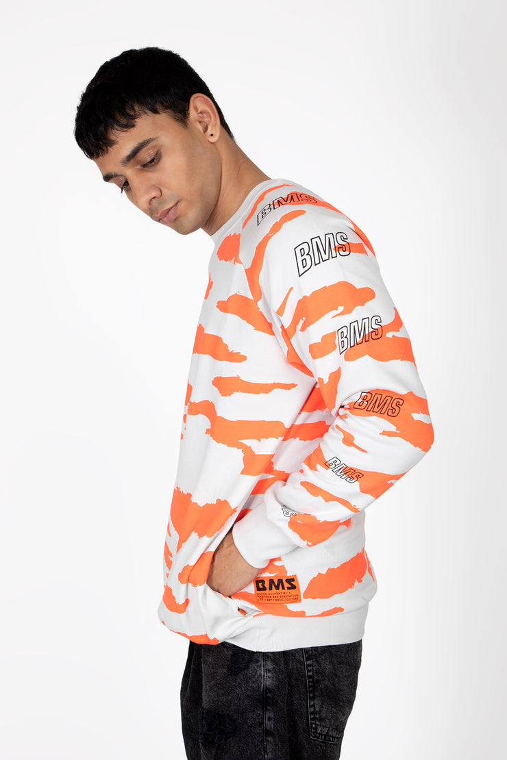 Neon orange camo sweatshirt BMS