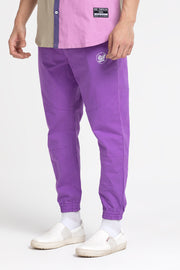 Dewberry purple twill joggers pants