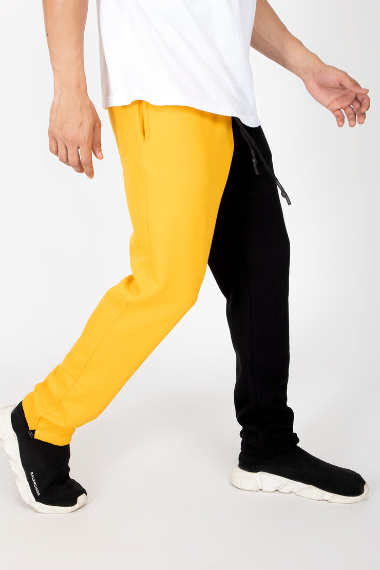 Black-Yellow Fleece joggers