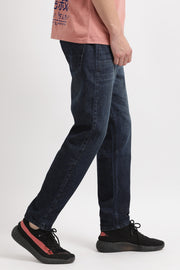 Blue color tapered fit unisex denim jeans