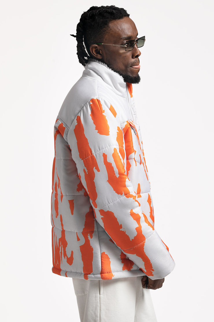 ABG Mens Nimbus Cloud-Neon Orange BMS Puffer Jacket