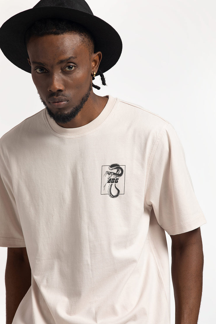 White color oversized unisex t-shirt with back & front graphic art print