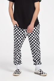 White-Black Checkerboard sweatpant