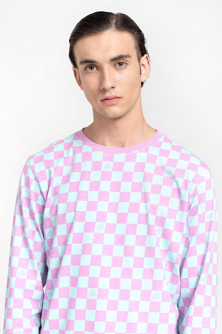Checkerboard LS tshirt