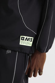 ABG Mens Black with Reflective Piping BMS Sweat Jacket