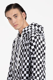 Black and white checkerboard oversized hoodie lost locality