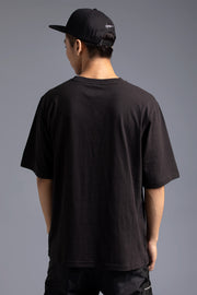 Black graphic print oversized unisex t-shirt
