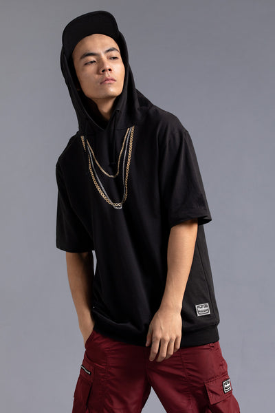 Black oversized unisex t-shirt hoodie