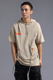 Grey oversized unisex t-shirt hoodie