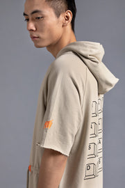 Grey oversized unisex t-shirt hoodie