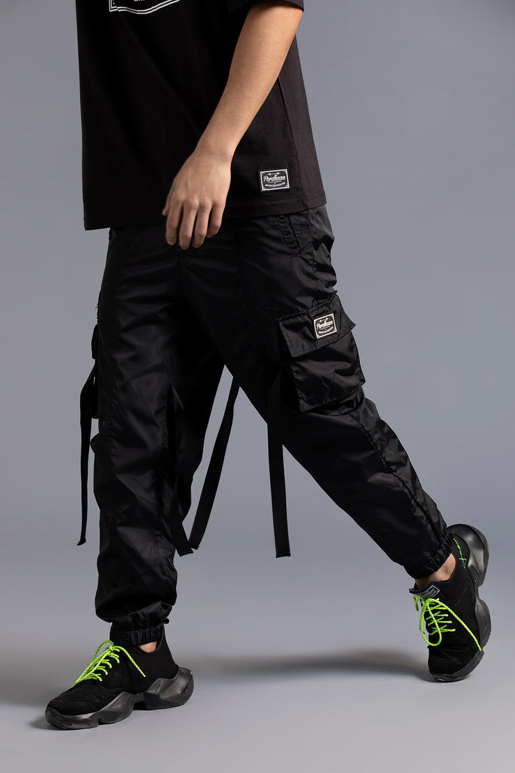 Black cargo jogger pants