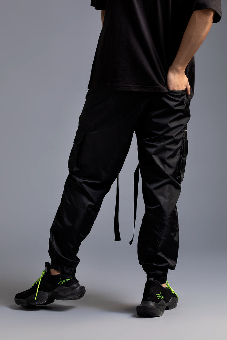 Black cargo jogger pants