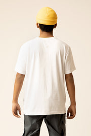 White Graphic Tee- Front Barcode Artwork